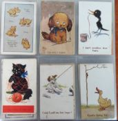 Postcards, Comic, a good collection of approx. 288 cards in modern album. Artists include Reg
