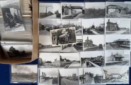 Transportation, Rail Photographs, a selection of approx. 380 b/w, mixed age, postcard sized