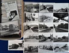 Transportation, Rail Photographs, a selection of approx. 300 b/w, mixed age, postcard sized