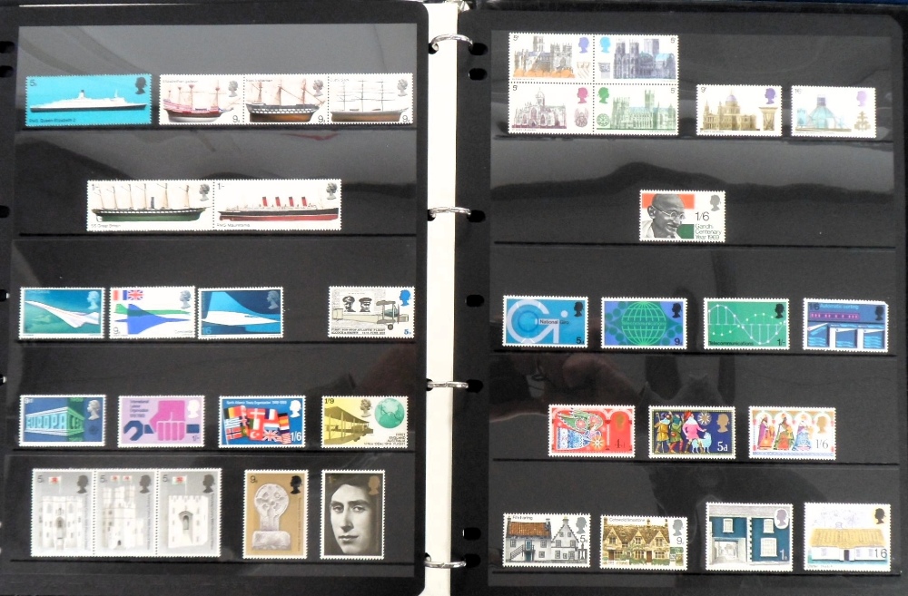 Stamps, GB QEII 1953-70 mint commemorative collection, 1969-70 mint commemorative collection and the