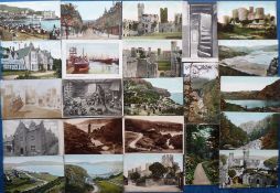 Postcards, Wales, mostly printed and artist drawn, a selection of approx. 200 cards to include