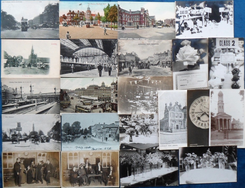 Postcards, London, a selection of approx. 42 cards of London Suburbs, with RPs of Plumstead Rose Soc - Image 2 of 2