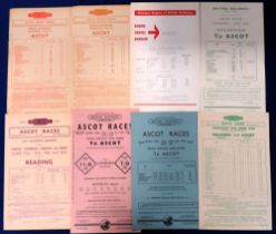 Horse Racing / Railways, Ascot Races, a collection of 8 railway excursion handbills, 1940's/50's