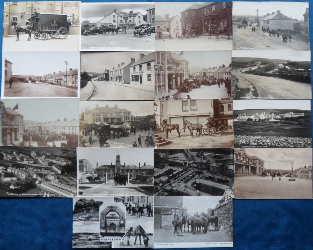 Postcards, Devon, an interesting selection of approx. 18 cards of Princetown Village (town), and the