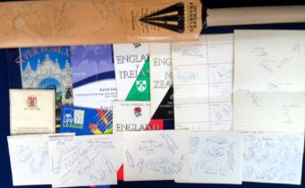 Sport, mixed selection of items inc. 1970's cricket signatures on album & exercise book pages, noted