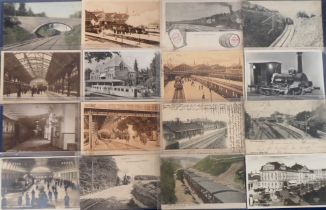 Postcards, Rail, a good selection of approx. 30 cards from Scandinavia, mostly stations at Borgholm,