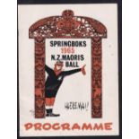 Rugby memorabilia, Maori’s ball programme for touring Springboks 1965, includes photographic team