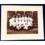 Rugby photograph, England v Australia 1909. An original card mounted photograph of the first ever