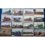 Postcards, Rail, a selection of approx. 28 cards, RPs, printed and artist drawn to include