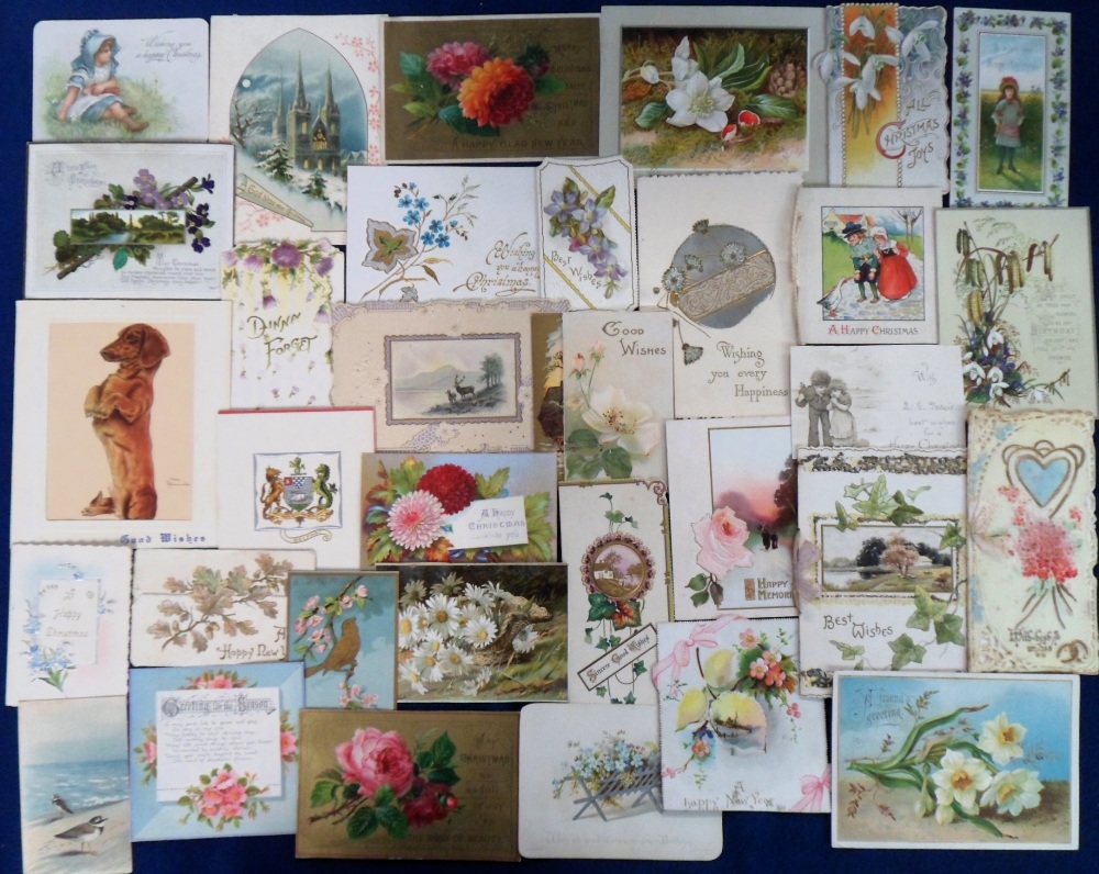 Ephemera, Greetings Cards, a selection of approx. 300 cards, Victorian to early 20thC. Die cut,