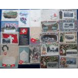 Postcards, Switzerland, a comprehensive collection of approx. 163 mainly illustrated and coloured