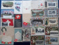 Postcards, Switzerland, a comprehensive collection of approx. 163 mainly illustrated and coloured