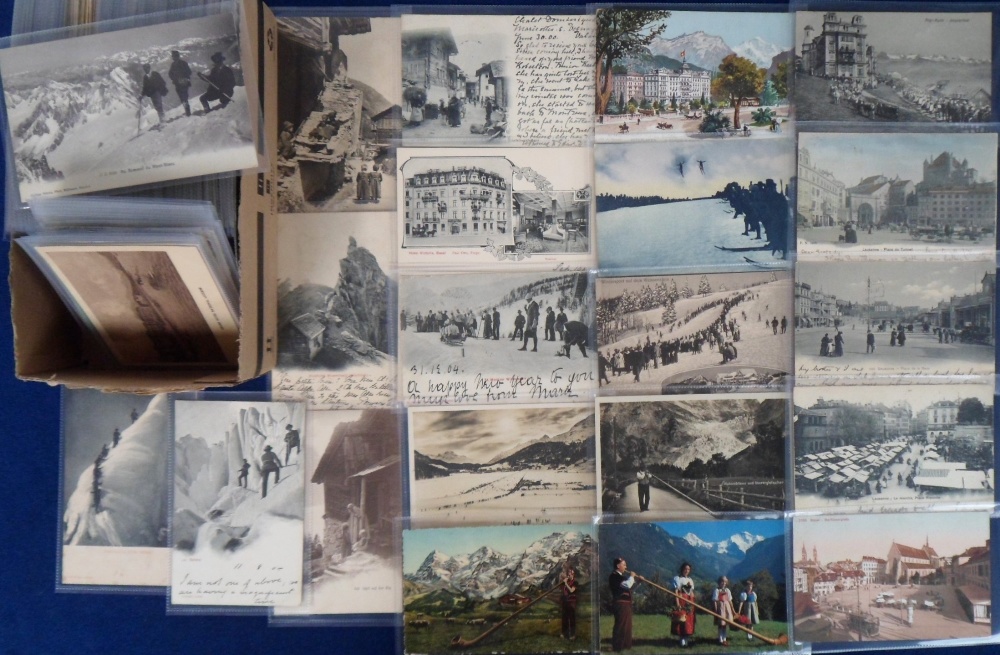 Postcards, Switzerland, a good collection of approx. 270 topographical cards of Switzerland, - Image 2 of 2