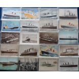 Postcards, Merchant Shipping, a collection of 60 cards RPs, printed and artist drawn to include R.