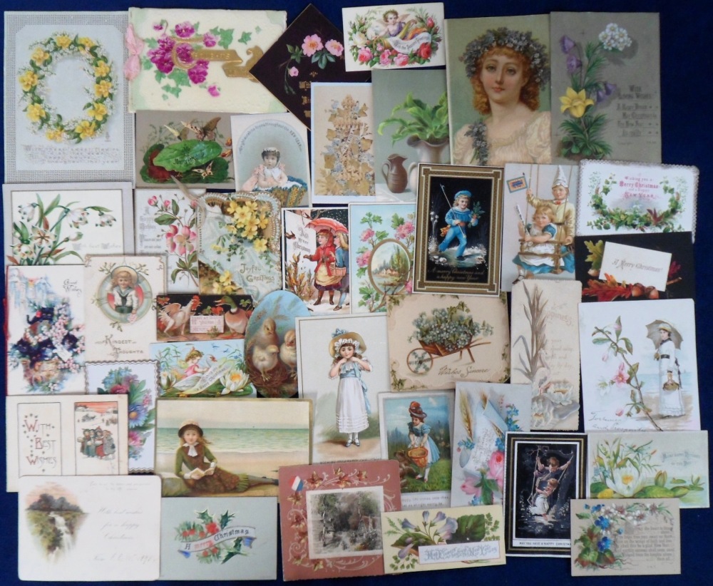 Ephemera, Greetings Cards, a selection of approx. 300 cards, Victorian to early 20thC. Die cut, - Image 2 of 2