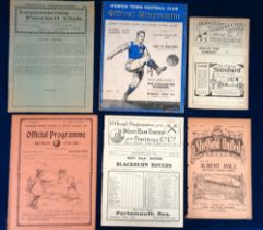 Football programmes, collection of 6 pre-war programmes, 1912/13 to 1937/8, Tottenham v Crystal