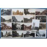 Postcards, Kent, a Beckenham Kent mix of 17 cards, with 16 RPs inc. Wickham Rd Park Langley,