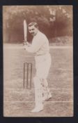 Cricket postcard, K.S. Ranjitsinhji, Yorkshire & England, photographic card showing Ranjitsinhji
