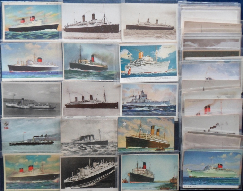 Postcards, Merchant Shipping, a collection of 60 cards RPs, printed and artist drawn to include R. - Image 2 of 2