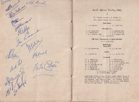 Rugby autographs, Somerset, Gloucestershire & Berkshire v South Africa booklet produced for the