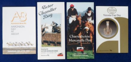 Horse Racing Racecards, Desert Orchid, 4 Ascot racecards all featuring Desert Orchid and including