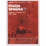 Rugby programme, Italy v Spain 17 December, 1978, scarce fold-out official match programme (vg) (1)