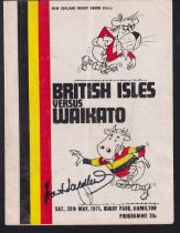 Rugby programme, Waikato v British Lions, 29 May, 1971 played at Rugby Park, Hamilton