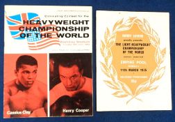 Boxing programmes, Cassius Clay v Henry Cooper, Heavyweight Championship of the World contest, 18