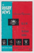 Rugby programme, New South Wales v British Lions, 30 May, 1959 played at Sydney Sports Ground (sl