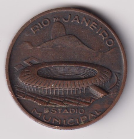 Football medal, World Cup 1950, Brazil, a circular copper medal with raised boot & ball decoration & - Image 2 of 2