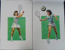 Tennis, Original artwork, Aranxta Sanchez, Gabriela Sabatini, Monica Seles, Steffi Graf, Martina