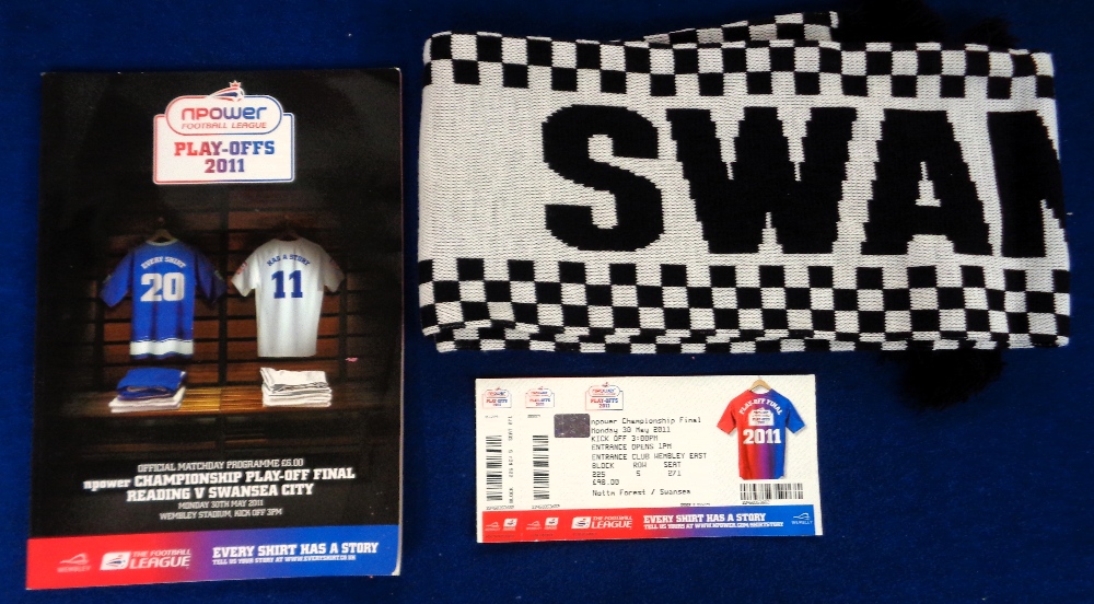 Football memorabilia, Swansea v Reading Championship Play Off Final, Wembley, 2011, match programme,