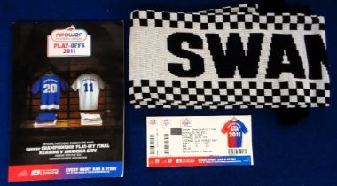 Football memorabilia, Swansea v Reading Championship Play Off Final, Wembley, 2011, match programme,
