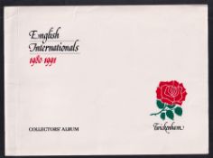 Rugby collectors cards, England 1890-1991 Rugby Football Union, Collectors Album containing set of