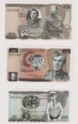 Stamps, QEII 2018 Days Army presentation pack together with £5, £10, £20 and £50 notes featuring