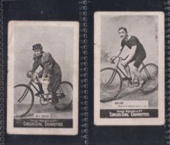 Cigarette cards, Cohen Weenen Heroes of Sport (Circus Girl brand), 2 cards both Cyclists Mrs Grace &