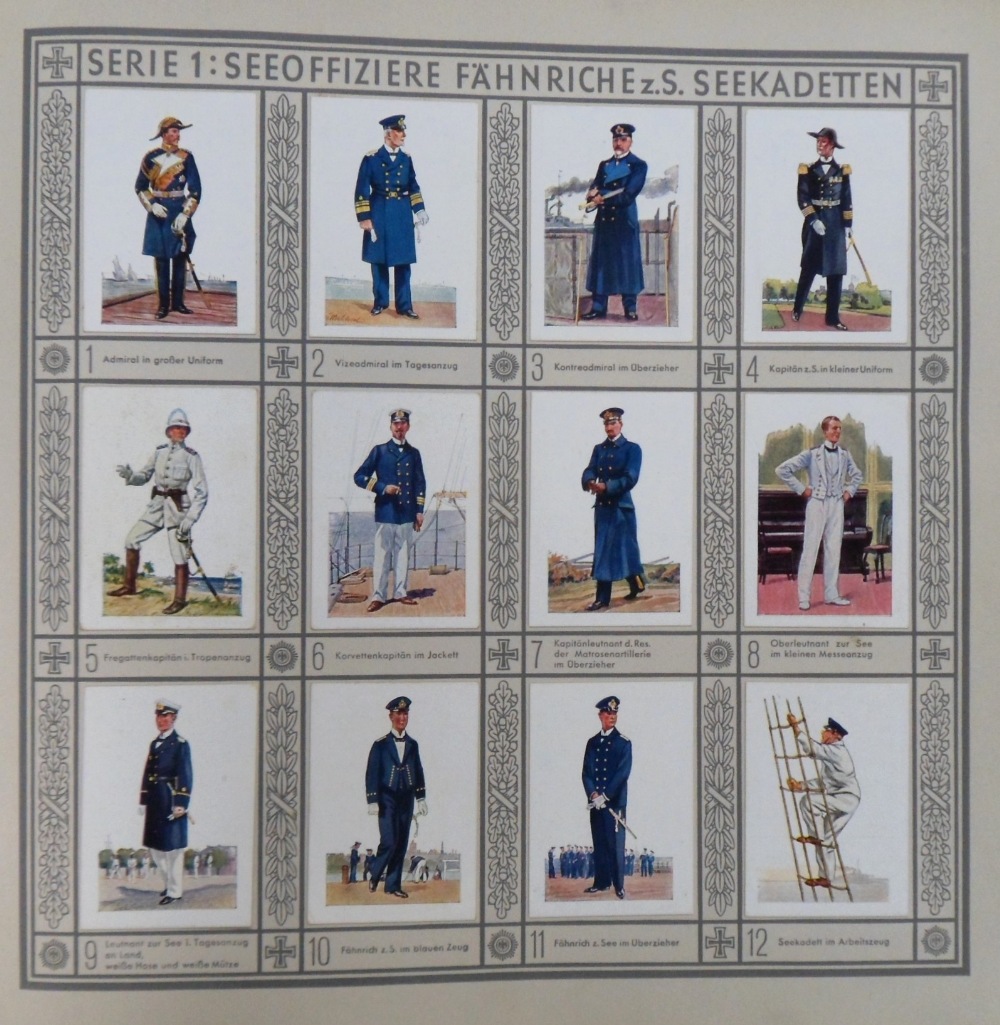Trade cards, Germany, Military, Waldorf Astoria, Uniformen der Marine und Schutzthuppen, complete - Image 2 of 4