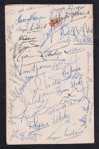Rugby autographs, Cardiff Rugby Club Annual Dinner 1962 menu, signed by 30+ club greats of the