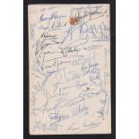 Rugby autographs, Cardiff Rugby Club Annual Dinner 1962 menu, signed by 30+ club greats of the