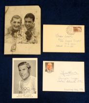 Olympics, Helsinki 1952, a small selection of 4 items, Andre Noyelle Individual Road Race Gold