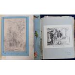 Ephemera, Victorian/Edwardian scrap albums (2) containing original artwork (approx. 50), scraps,