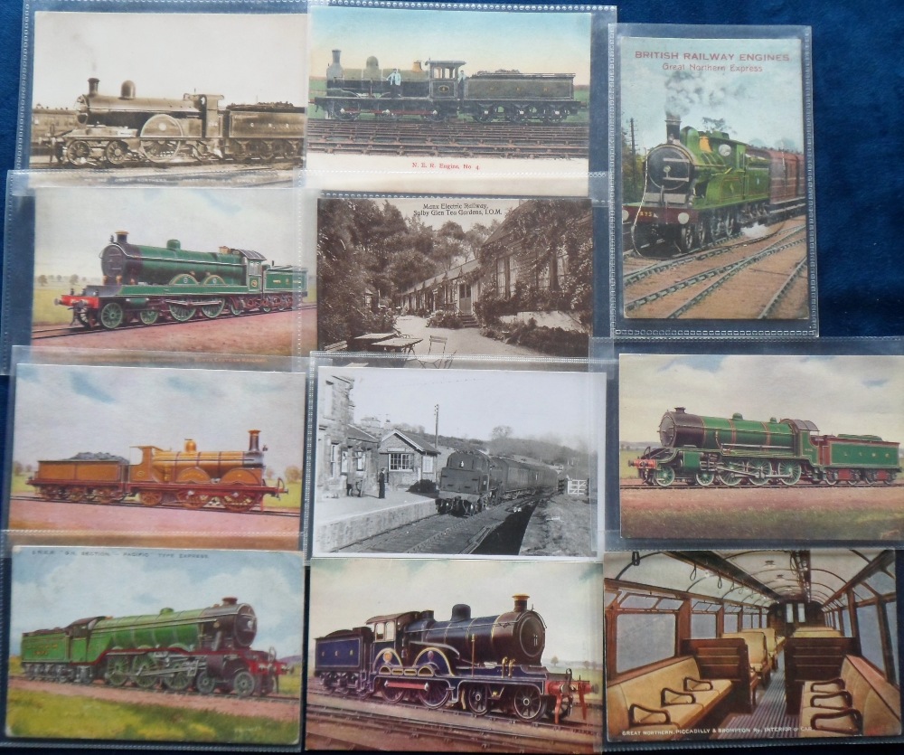 Postcards, Rail, a selection of approx. 28 cards, RPs, printed and artist drawn to include - Image 2 of 2