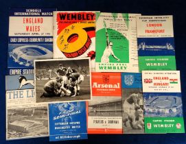 Sports programmes, selection, football (5) inc. England v Hungary 1953, London v Frankfurt 1955,