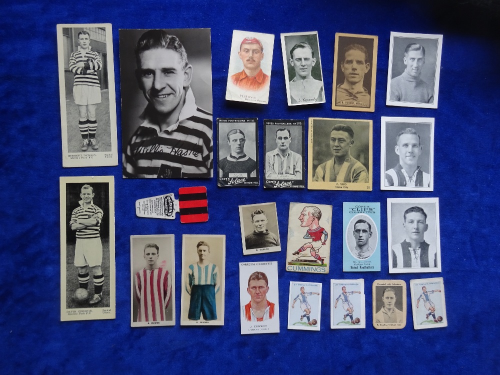 Cigarette & Trade cards, Football mixture 23 type cards including Ogden's Football Colours shaped,