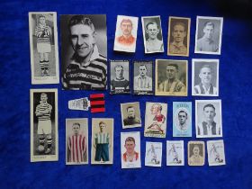 Cigarette & Trade cards, Football mixture 23 type cards including Ogden's Football Colours shaped,