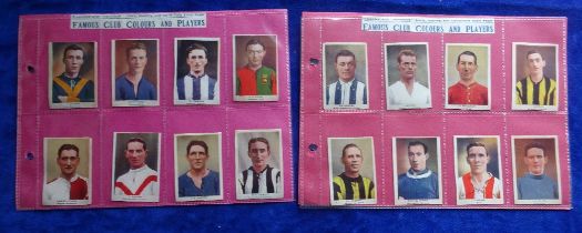 Trade cards, Football DC Thomson Adventure Famous Club Colours and Players, 99 cards originally