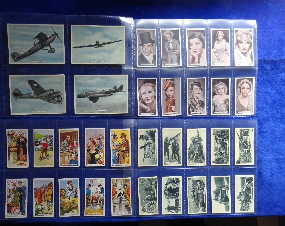 Cigarette cards, 7 complete sets, Ardath (4) Fighting & Civil Aircraft, Figures of Speech, Famous