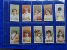 Cigarette cards, Wills Actresses Grey Back, no p/c inset, 10 cards (fair)