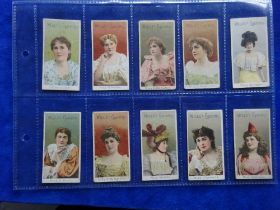Cigarette cards, Wills Actresses Grey Back, no p/c inset, 10 cards (fair)