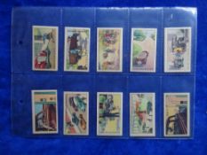 Cigarette cards, Chinese issue Unbranded red anonymous printed backs, Safety First, 30 cards (gd/
